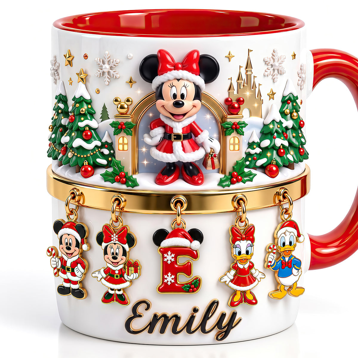 “Celebrate the Season with a Touch of Magic” - Cute Alphabet Christmas Accent Mug - Personalized Gift for Friends and Family Coffee Mug PopCulturePrints