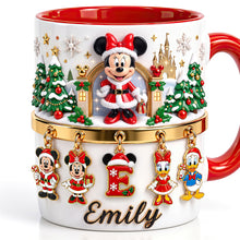 Load image into Gallery viewer, “Celebrate the Season with a Touch of Magic” - Cute Alphabet Christmas Accent Mug - Personalized Gift for Friends and Family Coffee Mug PopCulturePrints

