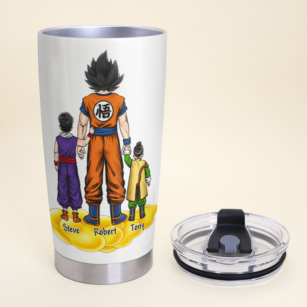 Personalized Super Dad Tumbler Cup - Gift for Dragon Ball Fans