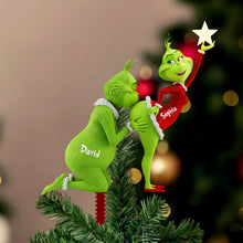 Load image into Gallery viewer, Cheeky Kisses Couple Christmas Tree Topper - Personalized Gift for Couples Ornament PopCulturePrints
