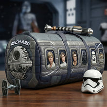 Load image into Gallery viewer, “Adventure Awaits” - Cosmic Crew Quilted Duffle Bag - Personalized Gifts for Pop Culture Enthusiasts Quilted Duffle Bag PopCulturePrints
