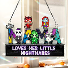 Load image into Gallery viewer, &quot;This Mama Loves Her Little Nightmares&quot; - Personalized Suncatcher, Gift for Moms and Kids Ornament PopCulturePrints
