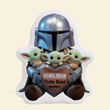 Load image into Gallery viewer, "Yoda Best Mom!" Custom Shaped Pillow - Personalized Gifts for Moms, Grandmas, and More Pillow PopCulturePrints
