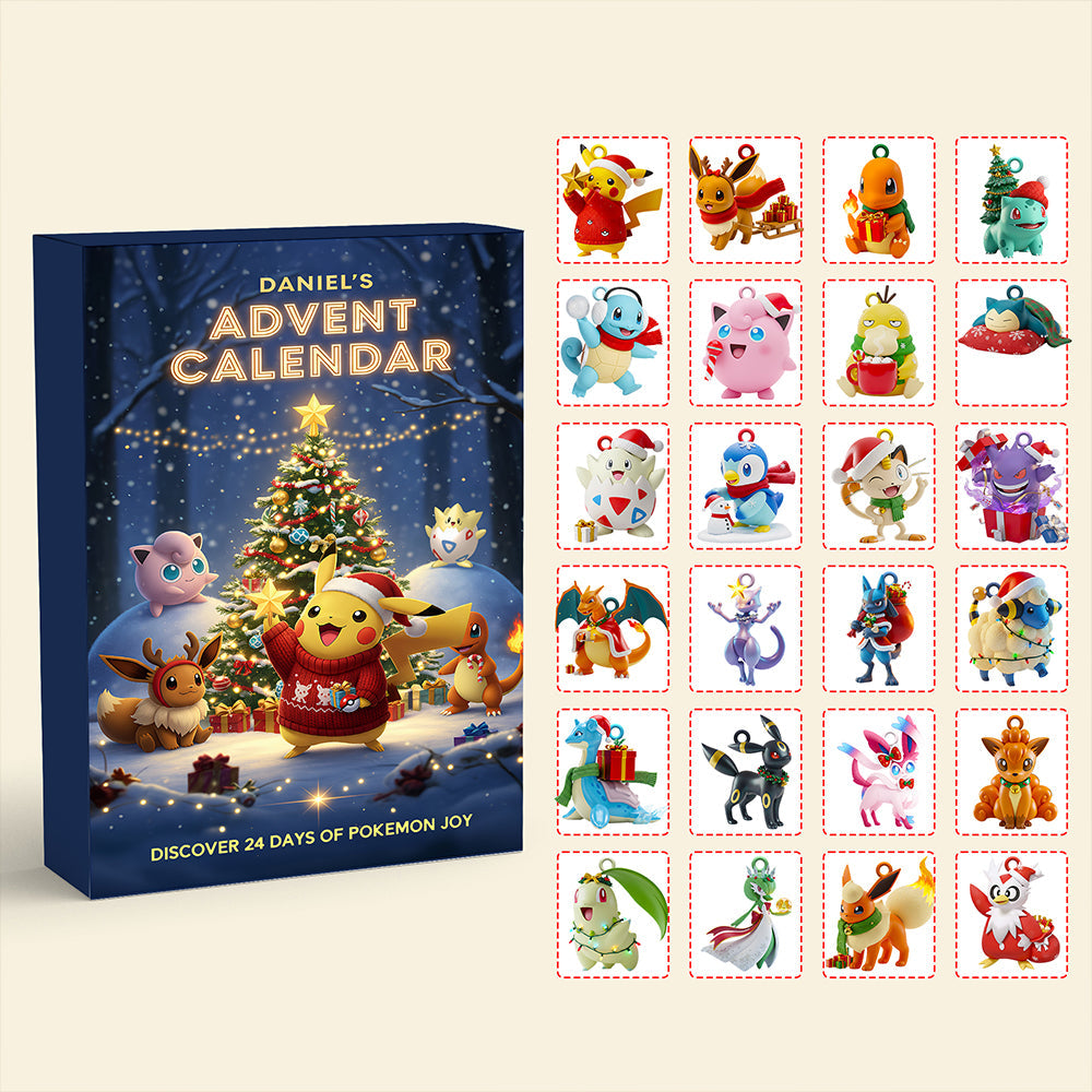 “Unwrap the Magic of Christmas!” - Holiday Fun Advent Calendar Blind Box - Personalized Gift for Pokémon Fans, Kids & Collectors Advent Calendar PopCulturePrints