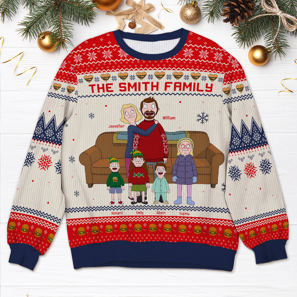 Personalized Family Cartoon Ugly Christmas Sweatshirt