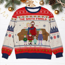 Load image into Gallery viewer, Personalized Family Cartoon Ugly Christmas Sweatshirt
