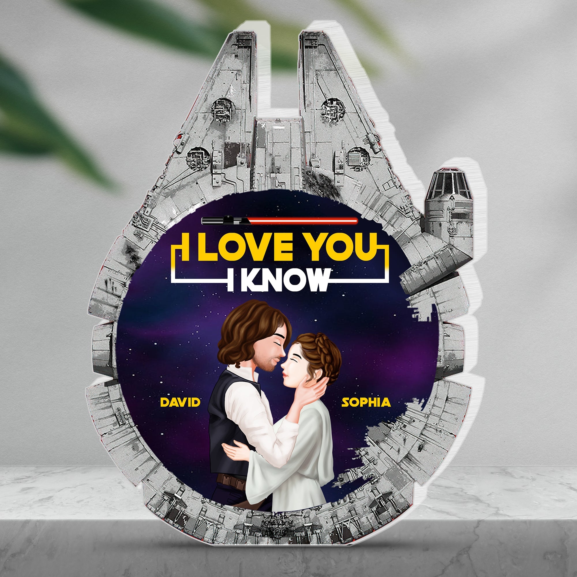 Personalized Star Wars Couple Plaque - I Love You I Know Shaped Plaques PopCulturePrints
