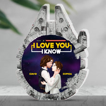 Load image into Gallery viewer, Personalized Star Wars Couple Plaque - I Love You I Know Shaped Plaques PopCulturePrints
