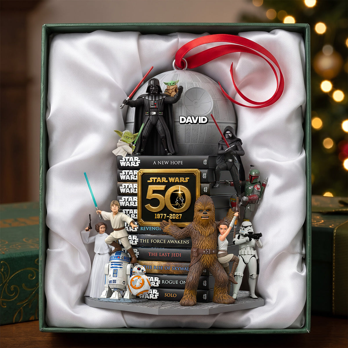 "Celebrate 50 Years of Adventure - Personalized Christmas Ornament for Cosmic Lovers"