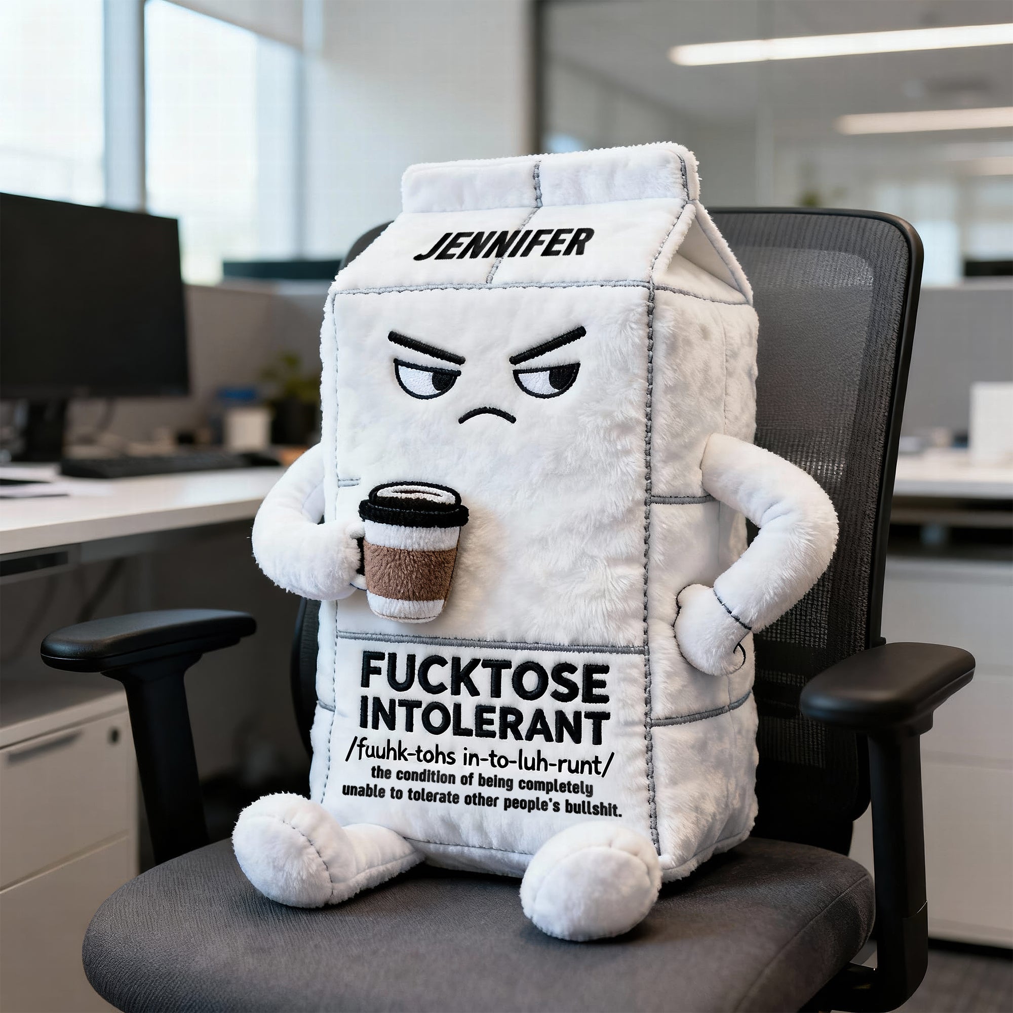 "Embrace the Humor of Being Stupidly Intolerant" - Custom Shape Pillow, Perfect Personalized Gift for Office Workers Pillow PopCulturePrints