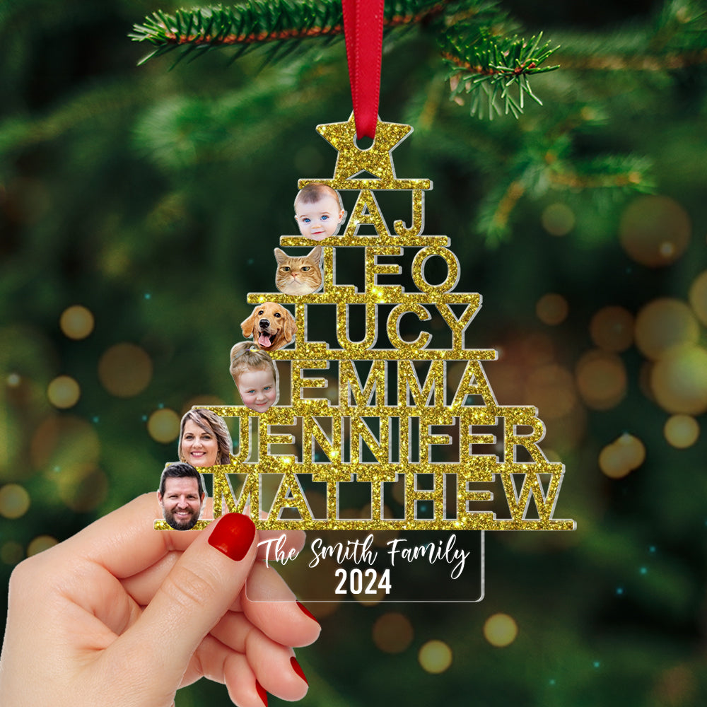 Personalized Family Photo Christmas Tree Ornament Ornament PopCulturePrints