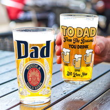 Load image into Gallery viewer, Personalized Beer Glass for Dad - Customizable Gift from Kids Beer Glasses PopCulturePrints
