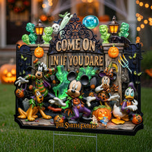 Load image into Gallery viewer, "Come On In If You Dare" - Personalized Scared Squad Yard Sign for Halloween
