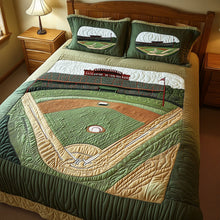 Load image into Gallery viewer, Home Run Comfort: Personalized Baseball Stadium Quilt Bed Set - Perfect Gift for Baseball Lovers Blanket PopCulturePrints
