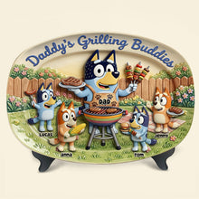 Load image into Gallery viewer, “Grill Together Make Memories” - Daddy's Grilling Buddies Plate - Personalized Gift for Dad, Grandpa &amp; More Plates PopCulturePrints
