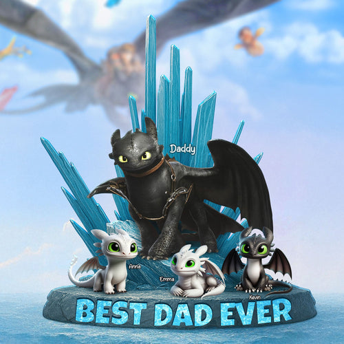 Best Dad Ever - Personalized Dad Plaque | Custom Gifts for Father & Grandpa Shaped Plaques PopCulturePrints