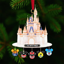 Load image into Gallery viewer, “Create Magical Memories” - Personalized Castle Family Christmas Ornament - Ideal Gift for Families, Friends, and Disney Lovers Ornament PopCulturePrints
