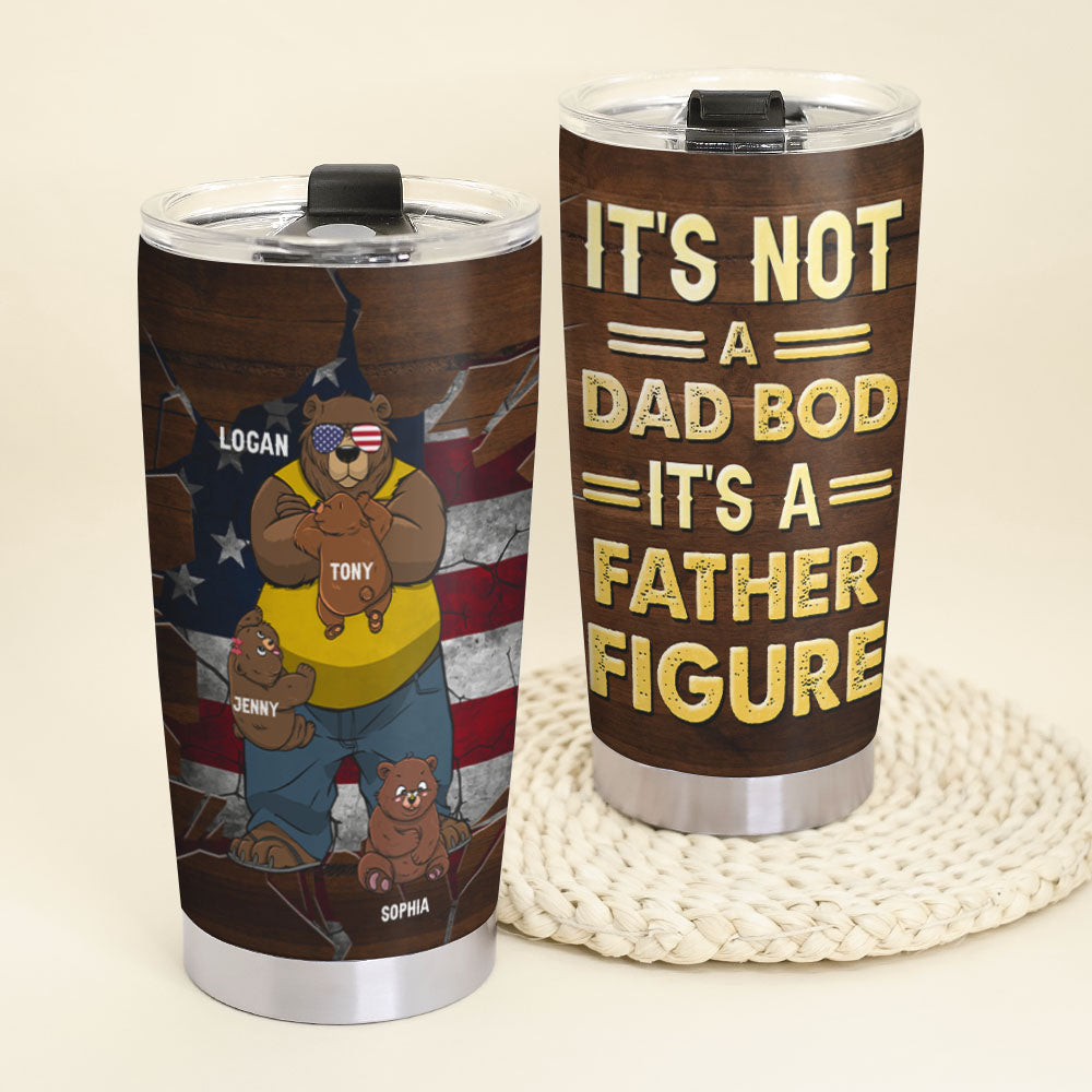 Personalized Dad Bear Tumbler - Custom Father's Day Gift