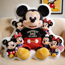 Load image into Gallery viewer, Happiest Dad on Earth - Personalized Mickey Mouse Pillow for Father's Day Gifts Pillow PopCulturePrints
