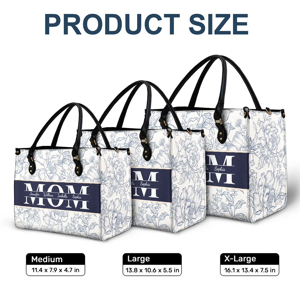 “Celebrate Her Love” - Personalized Leather Bag - Gift for Mom and Grandma Leather Bag PopCulturePrints