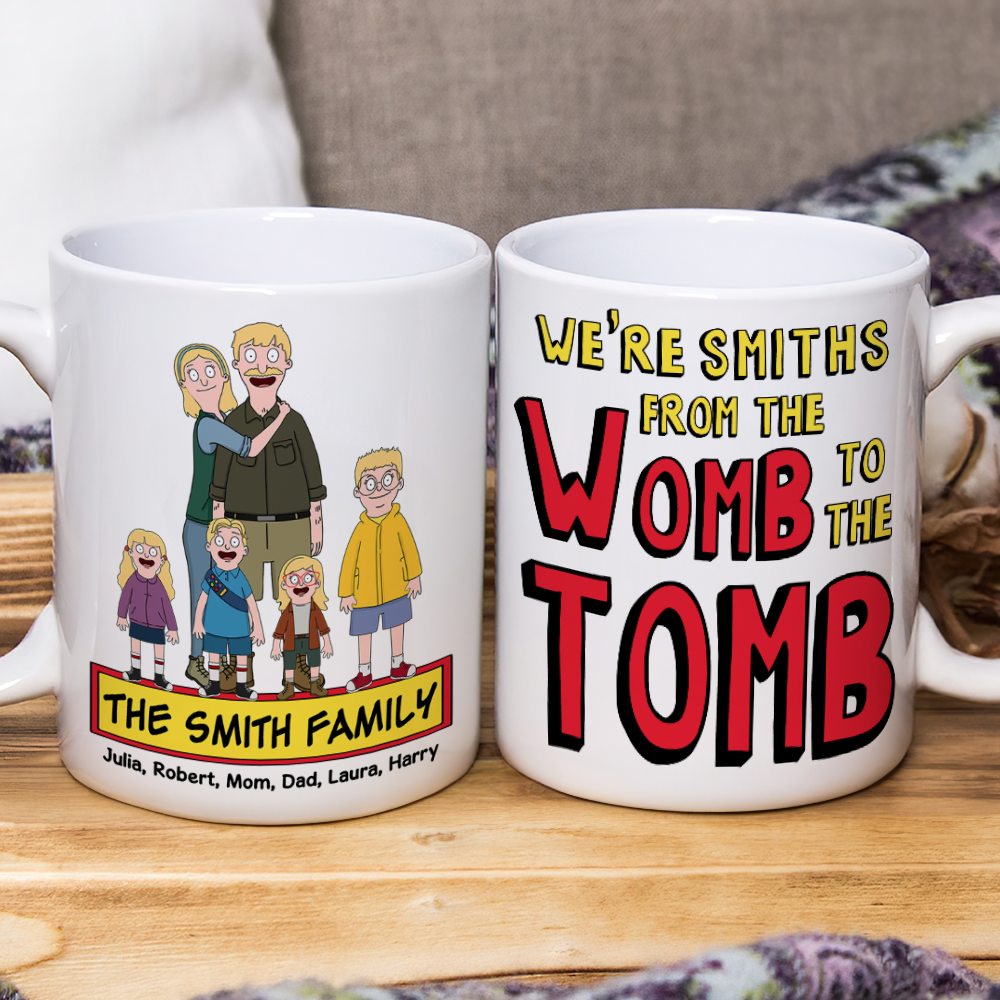 Personalized Cartoon Family Coffee Mug - Smith Family Edition Coffee Mug PopCulturePrints