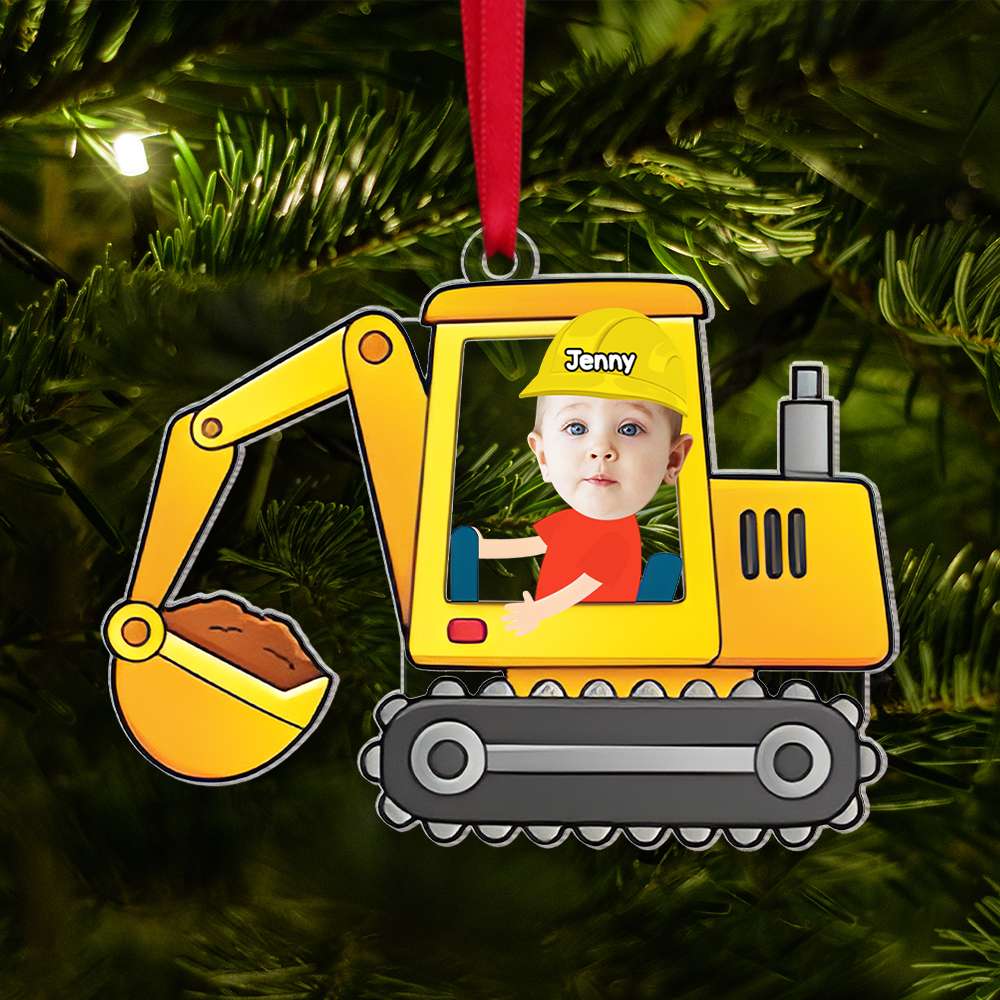 Personalized Construction Truck Ornament for Kids Ornament PopCulturePrints