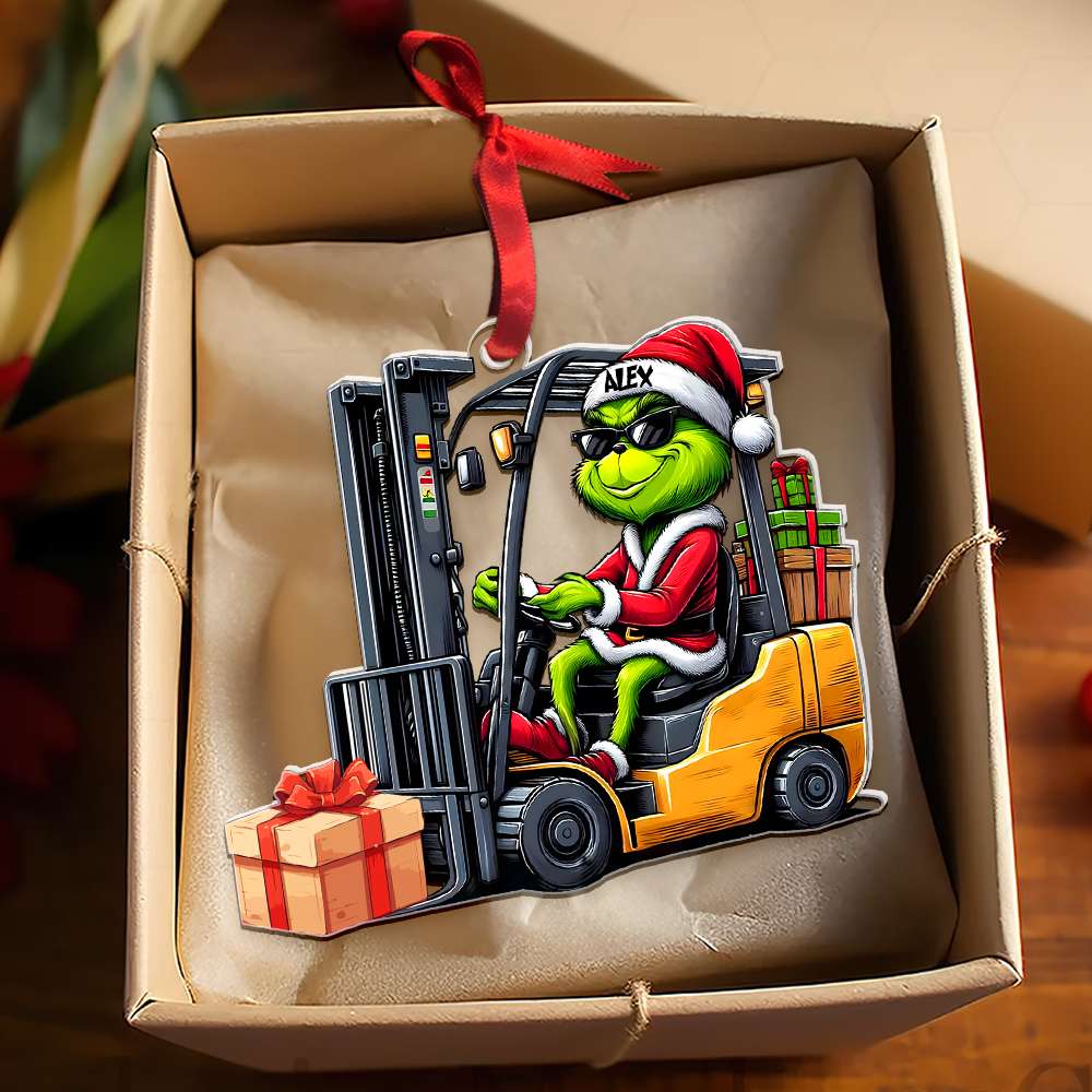 Personalized Christmas Forklift Operator Ornament