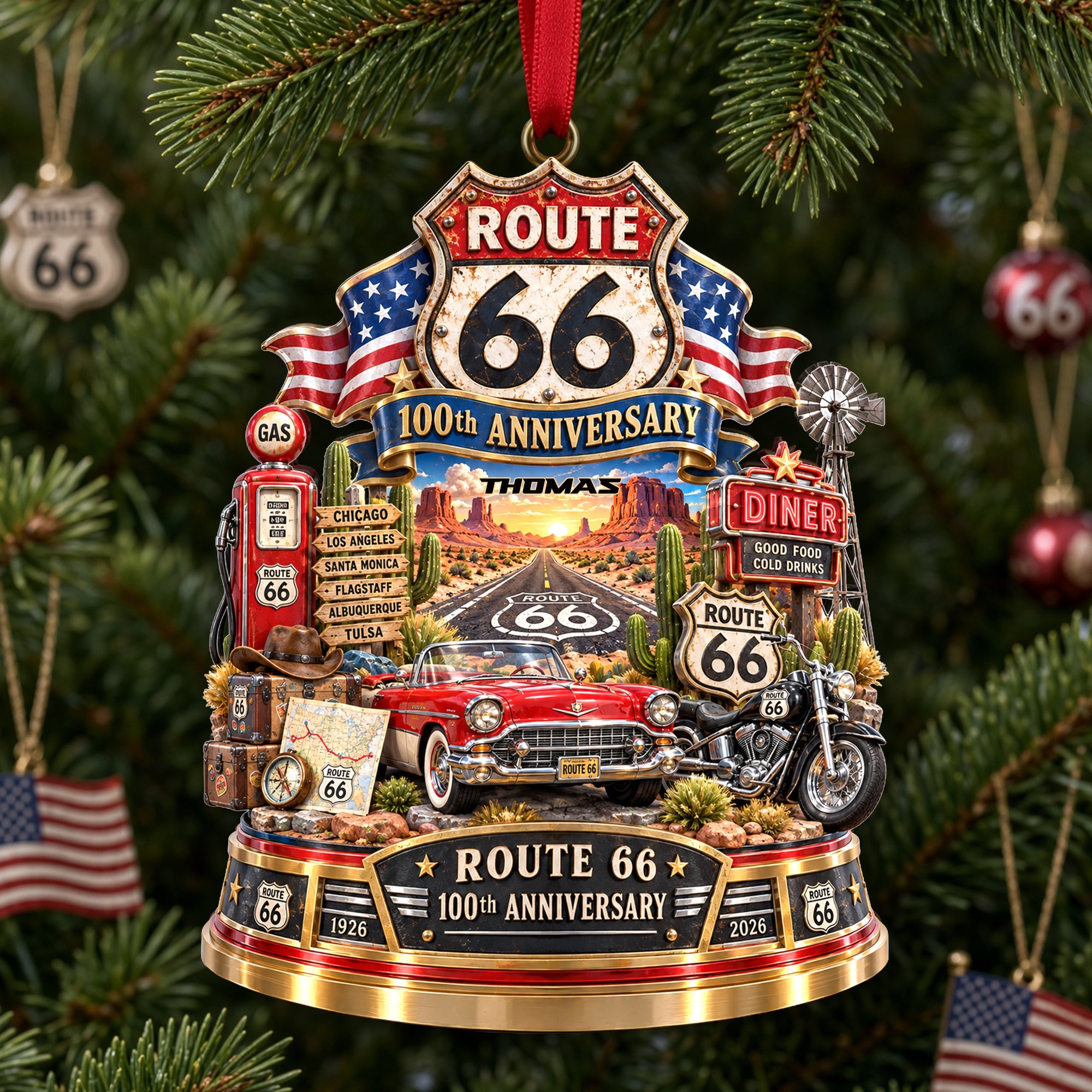 Celebrate the Journey - 100th Anniversary Christmas Ornament - Personalized Gifts for Speed Lovers Ornament PopCulturePrints