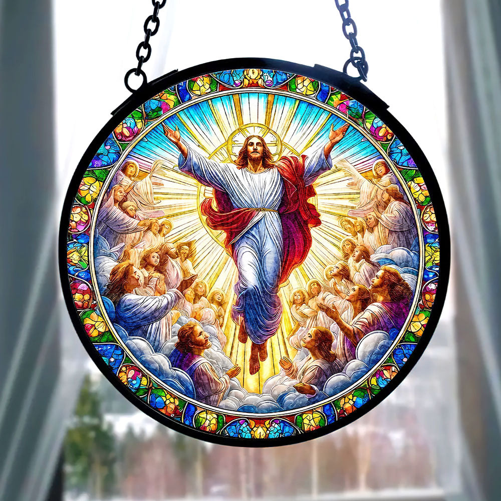 Personalized Stained Glass Art for Jesus Lovers - Easter Day Gift Ornament PopCulturePrints