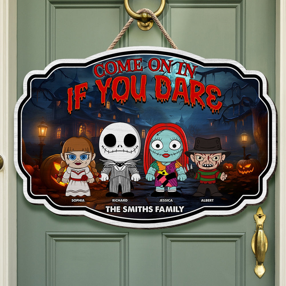 Personalized Family Horror Movie Cartoon Door Sign Wood Sign PopCulturePrints