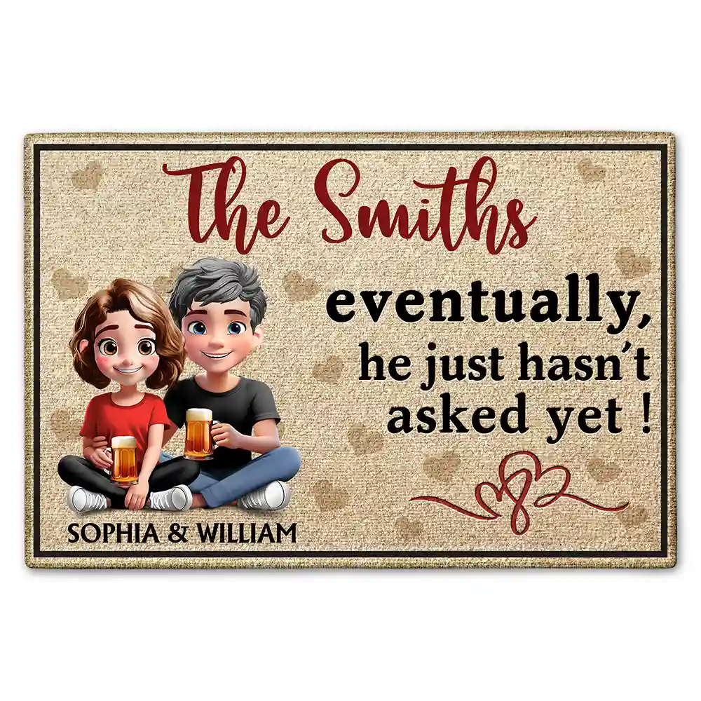 The Smiths - Eventually, He Just Hasn't Asked Yet - Personalized Doormat Doormat PopCulturePrints