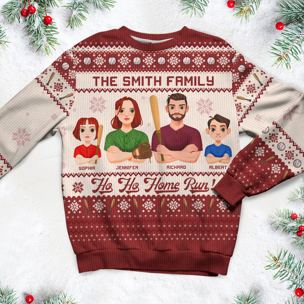 Custom Family Baseball Christmas Sweater - Personalize Yours Now!