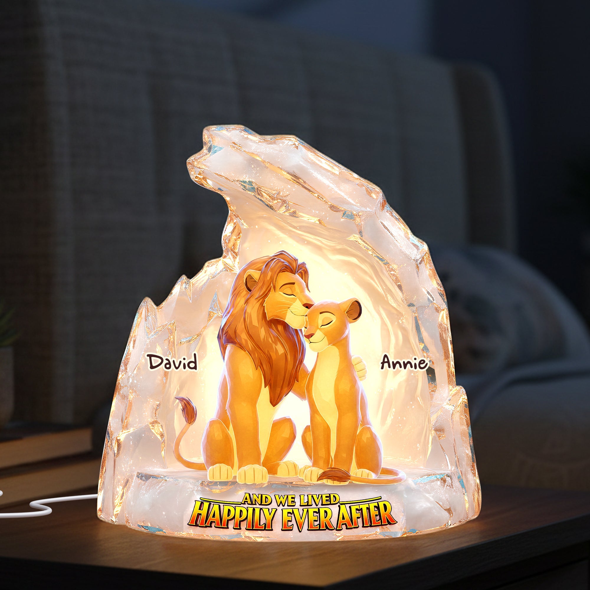Happily Ever After - Personalized Couple Gift Lamp Light Box PopCulturePrints