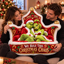 Load image into Gallery viewer, We Rule This Christmas Chaos Pillow - Personalized Gift for Couples Pillow PopCulturePrints
