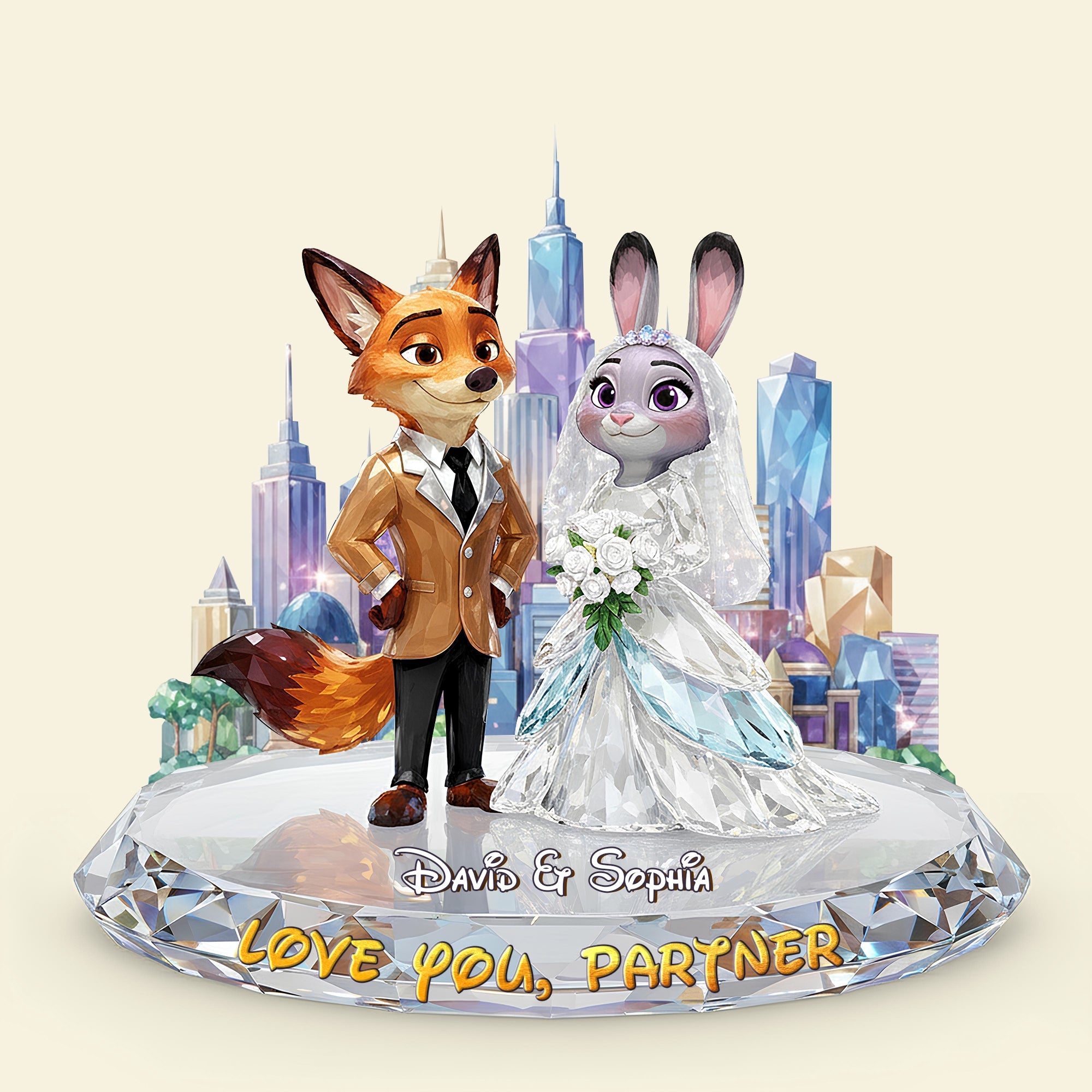 Love You, Partner - Personalized Acrylic Light Box for Couples Light Box PopCulturePrints
