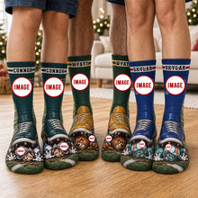 Load image into Gallery viewer, "Defeated Under My Feet" - Personalized Socks for Sport Lovers Socks PopCulturePrints
