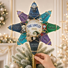 Load image into Gallery viewer, “Celebrate Your Family’s Legacy!” - Spooky Family Tree Topper - Personalized Christmas Gift for Family Ornament PopCulturePrints
