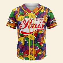 Load image into Gallery viewer, Naughty Penis Baseball Jersey - Personalized Fun Gift for Friends
