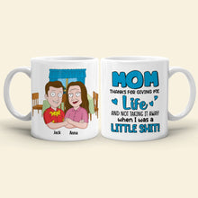 Load image into Gallery viewer, Personalized Mom Thanks For Giving Me Life Mug - Fun Gift for Mothers Coffee Mug PopCulturePrints
