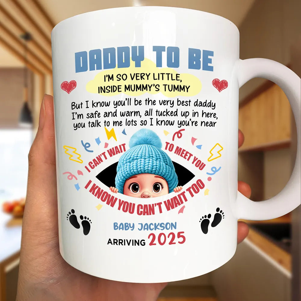 Daddy To Be - Personalized Mug with Heartwarming Message Mug PopCulturePrints