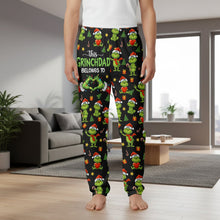 Load image into Gallery viewer, This Grinchmom Belongs To - Personalized Christmas Pajama Pants for Couples Pajama Pant PopCulturePrints
