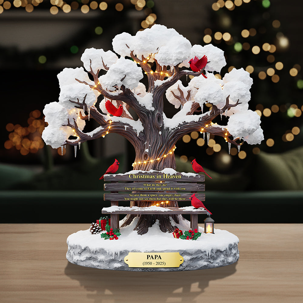 Christmas in Heaven - Personalized Memorial Gift for Family with Cardinal Acrylic Plaque Shaped Plaques PopCulturePrints