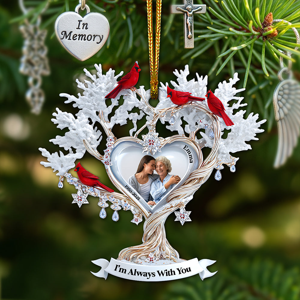 In Memory, Always With You - Cardinal Memory Custom Photo Ornament - Personalized Memorial Gift for Loved Ones Ornament PopCulturePrints