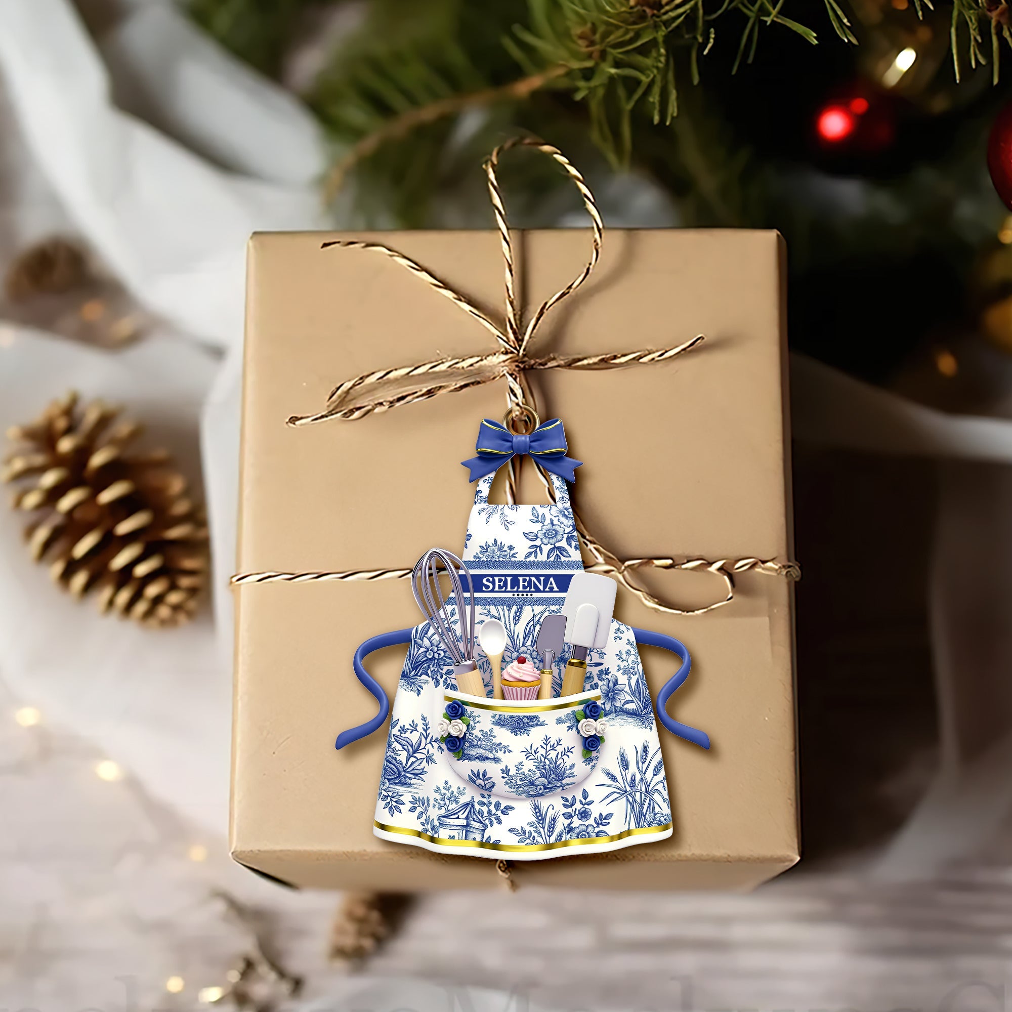 Cooking Up Memories: Personalized Baking Apron Ornament - Ideal Gift for Cooking Lovers Ornament PopCulturePrints