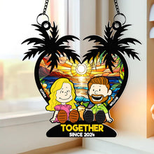 Load image into Gallery viewer, Personalized Couple Suncatcher Ornament - Together Since 2024 Suncatcher PopCulturePrints
