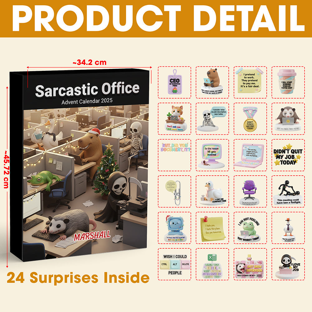"I Wonder What My Job Description Says Today" - Personalized Sarcastic Office Christmas Advent Calendar Blind Box - Perfect Gift for Coworkers and Friends Advent Calendar PopCulturePrints