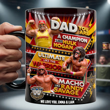 Load image into Gallery viewer, “Dad, You Are A Champion Like Hulk Hogan!” - Ultimate Dad Magic Mug - Personalized Gifts for Father's Day, Grandpa, and More Coffee Mug PopCulturePrints
