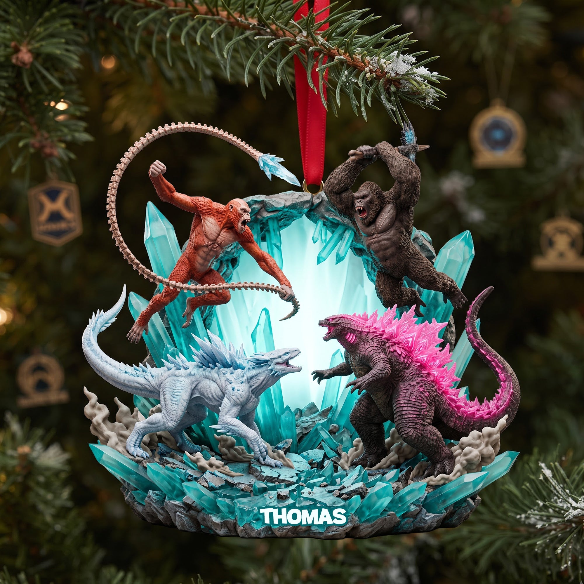 Clash Of Titans: A Personalized Christmas Ornament for Epic Fans Ornament PopCulturePrints