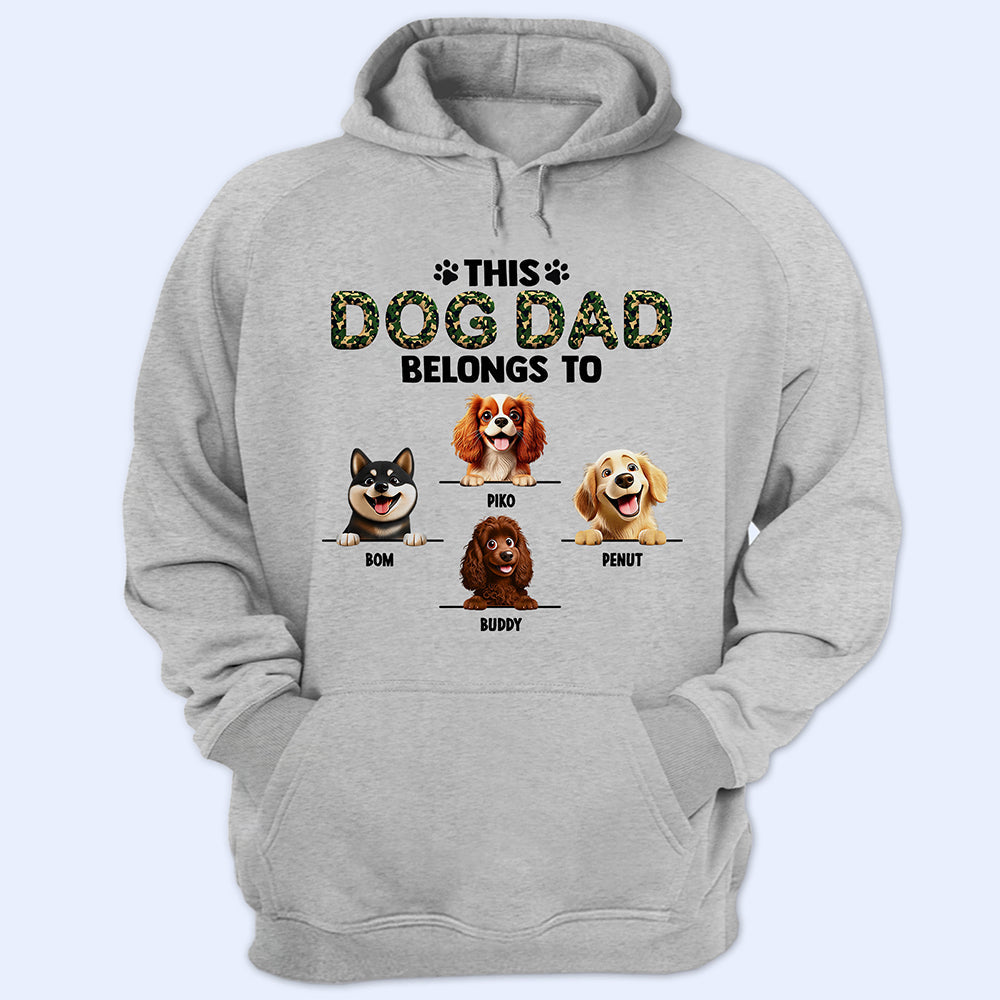 This Dog Dad Belongs To - Personalized T-Shirt T-shirt PopCulturePrints