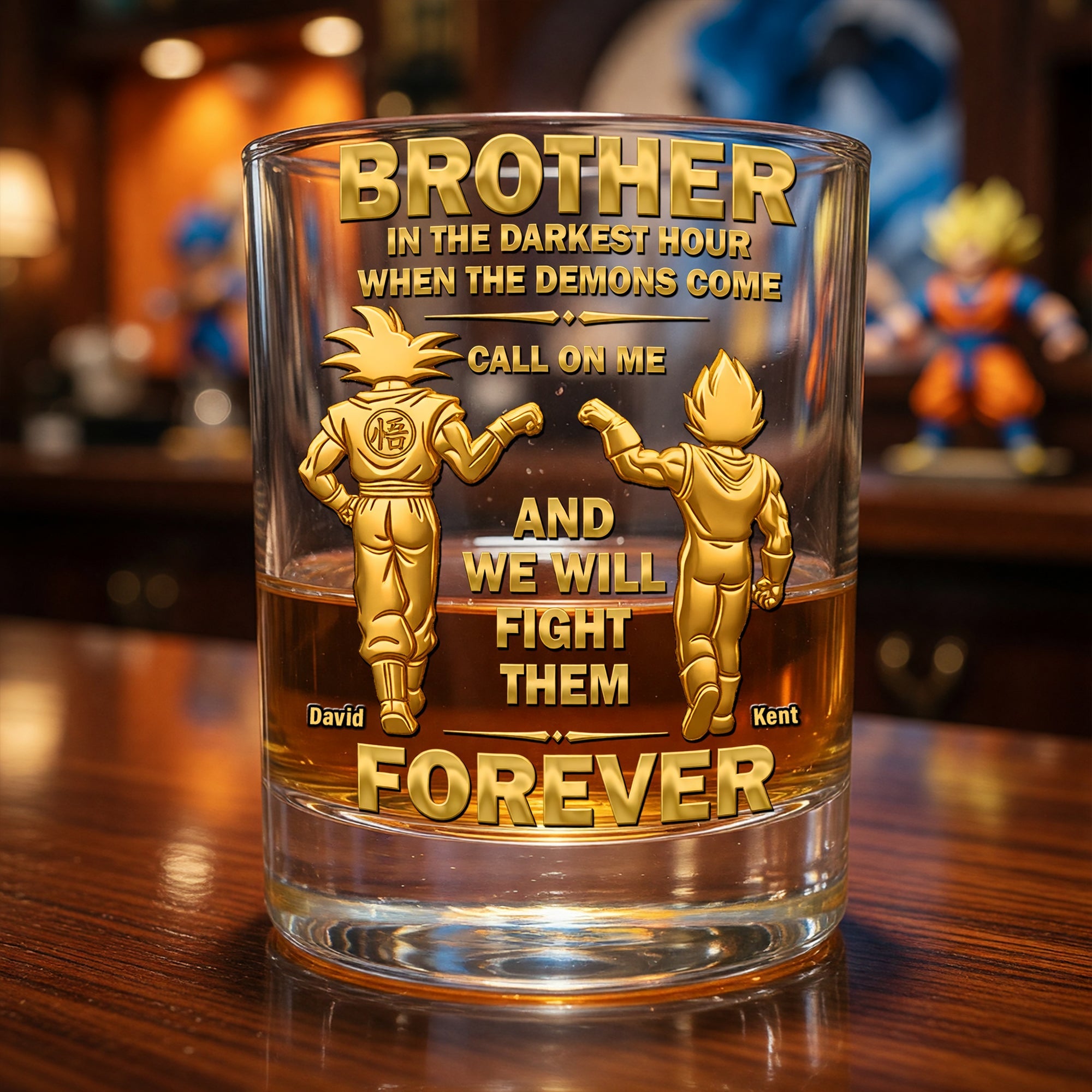 Brotherhood: 'In the Darkest Hour, Call on Me' - Personalized Round Glass Gift for Brothers Glass PopCulturePrints